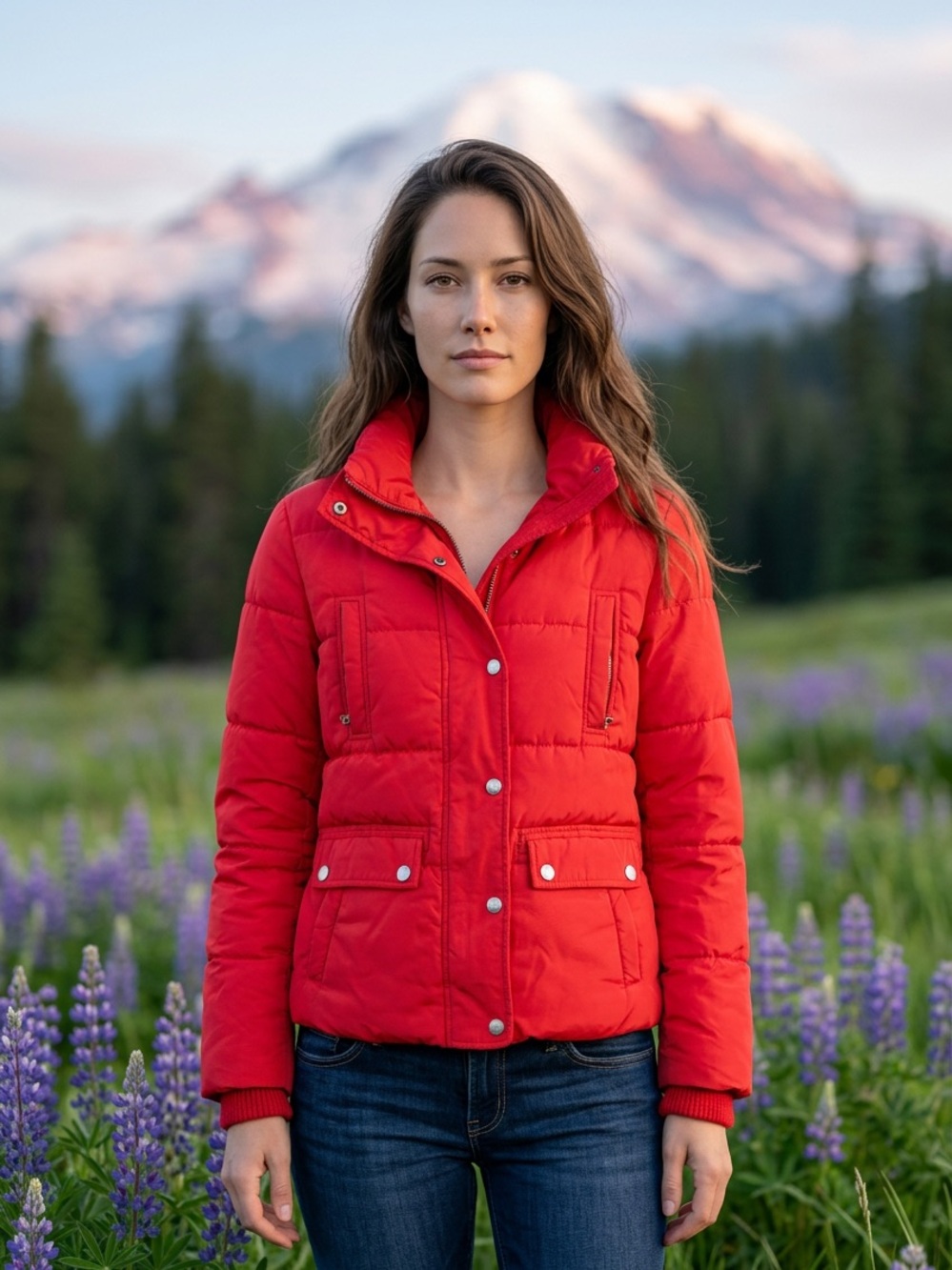 Tommy Hilfiger Red Quilted Puffer Jacket, lightweight ❤️🤍💙